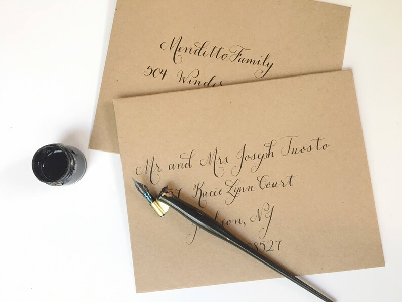 Wedding Envelope Calligraphy in Copperplate Font / Black Ink Etsy
