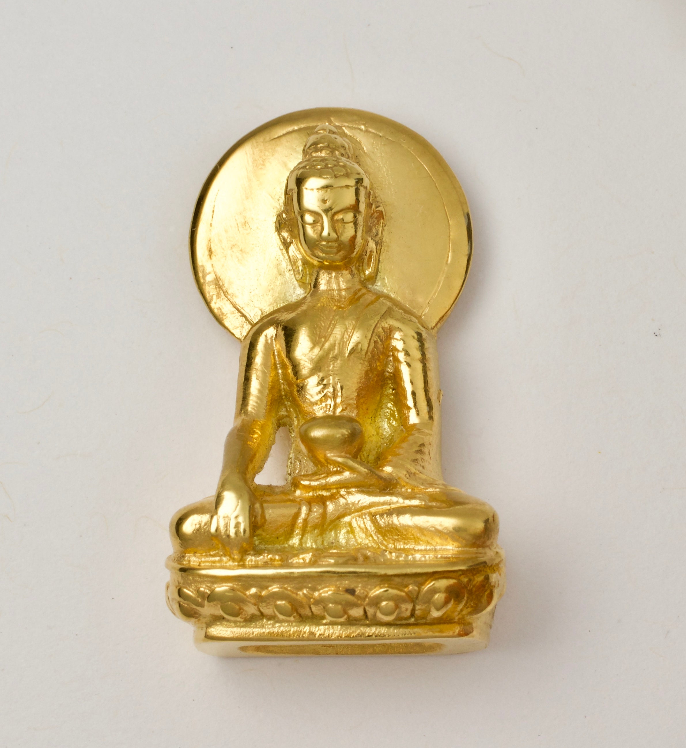 statue de Bouddha Grande - Argent Plaqué Or