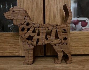 Beagle wooden Puzzle made from oak