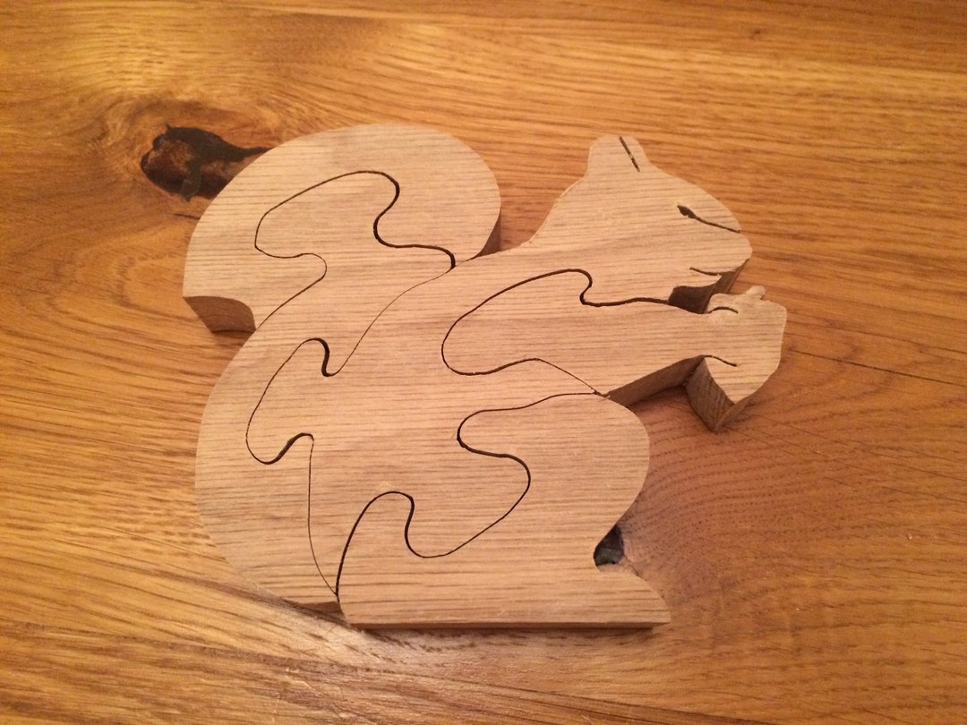 Squirrel Puzzle Oak Etsy
