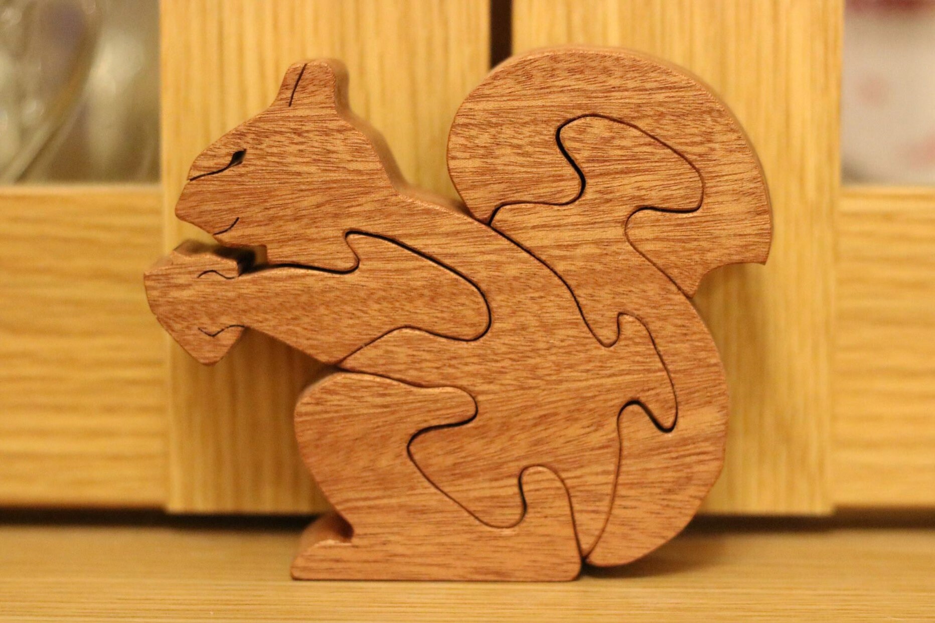 Squirrel Puzzle Oak Etsy