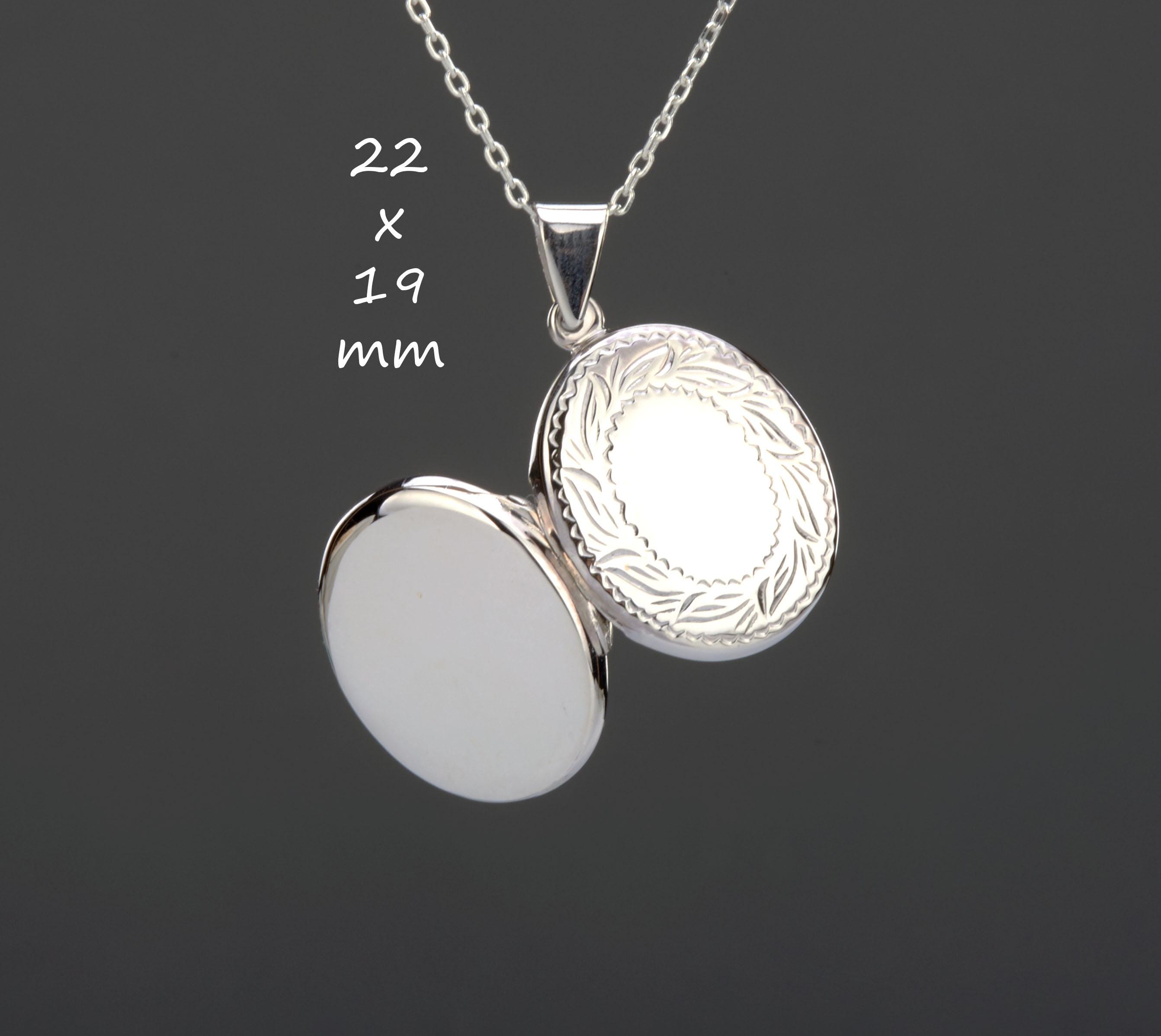 Dime Size Sterling Silver Oval Locket With Photo,custom Engrave ...
