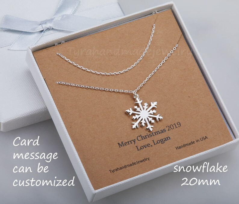 Double layer snowflake necklace,Christmas snowflake necklace,winter wedding Jewelry,Bridesmaid gift,Birthday gift,custom jewelry card