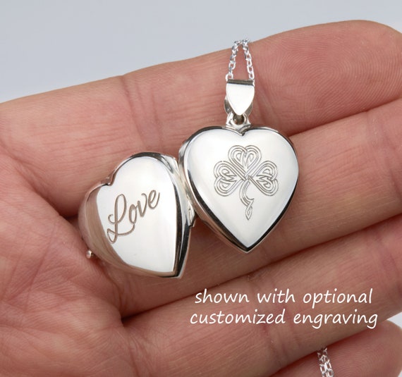 Custom heart locket necklace with picture deals