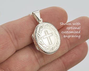 Dime size sterling silver oval locket with photo,custom engrave memorial locket with stamped decorative border,memorial locket,wedding gift