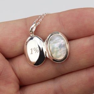 Sterling Silver Oval Photo Locket Clad With Mother of Pearl,custom ...