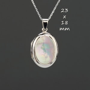 mother of pearl cover sterling silver oval locket with photo,custom engrave oval locket,memorial locket,June birth locket,family loss gift