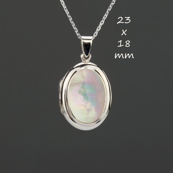 mother of pearl cover sterling silver oval locket with photo,custom engrave oval locket,memorial locket,June birth locket,family loss gift