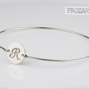 Personalized bangle,hand stamped initial charm bangle,initial bracelet,rose gold bangle,gold filled bangle,birthday gift,bridesmaid gift