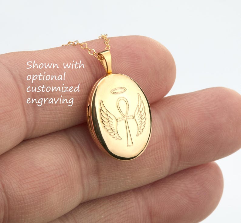 Remembrance Locket Dime Size Gold Filled Oval Photo Locket,custom Engraving,memorial ...