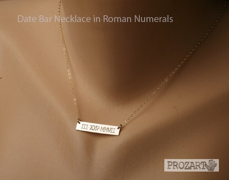 Roman Numeral necklace,Wedding date bar necklace,Full name bar necklace,initial necklace,hand stamped bar necklace,note card,anniversary