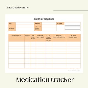 Medicatietracker, medicatiedagboek, medicijnen bijhouden, medicijnen bijhouden, medicijnlijst, medicijnen bijhouden, afdrukbare medicatielijst