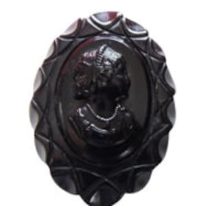 Bakelite Hand Carved Black Cameo Pin/Brooch Vintage 1940 Bakelite Jewelry Art Deco Jewelry