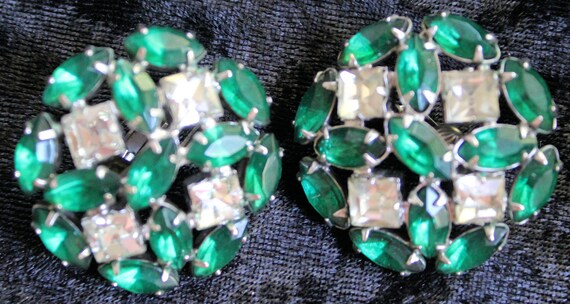 Fabulous 1940 Rhinestone Fur Clips and Matching E… - image 3