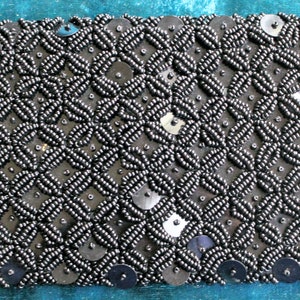 Vintage 1970 Black Sequin Clutch Evening Purse/Handbag image 2