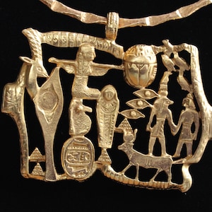 Kenneth Jay Lane Egyptian Collar Naszyjnik Vintage 1970