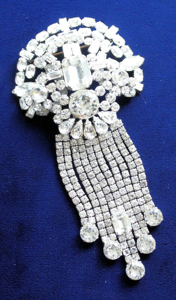 【1960’s】 SRO Alum rhinestone decorated Impressive Vintage 1950 White Rhinestone Brooch/pin - Etsy