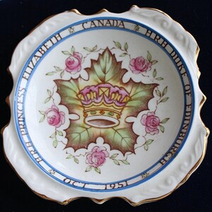 1951 Princess Elizabeth and Duke of Edinburgh Visit To Canada China Dish  Royal Commemorative