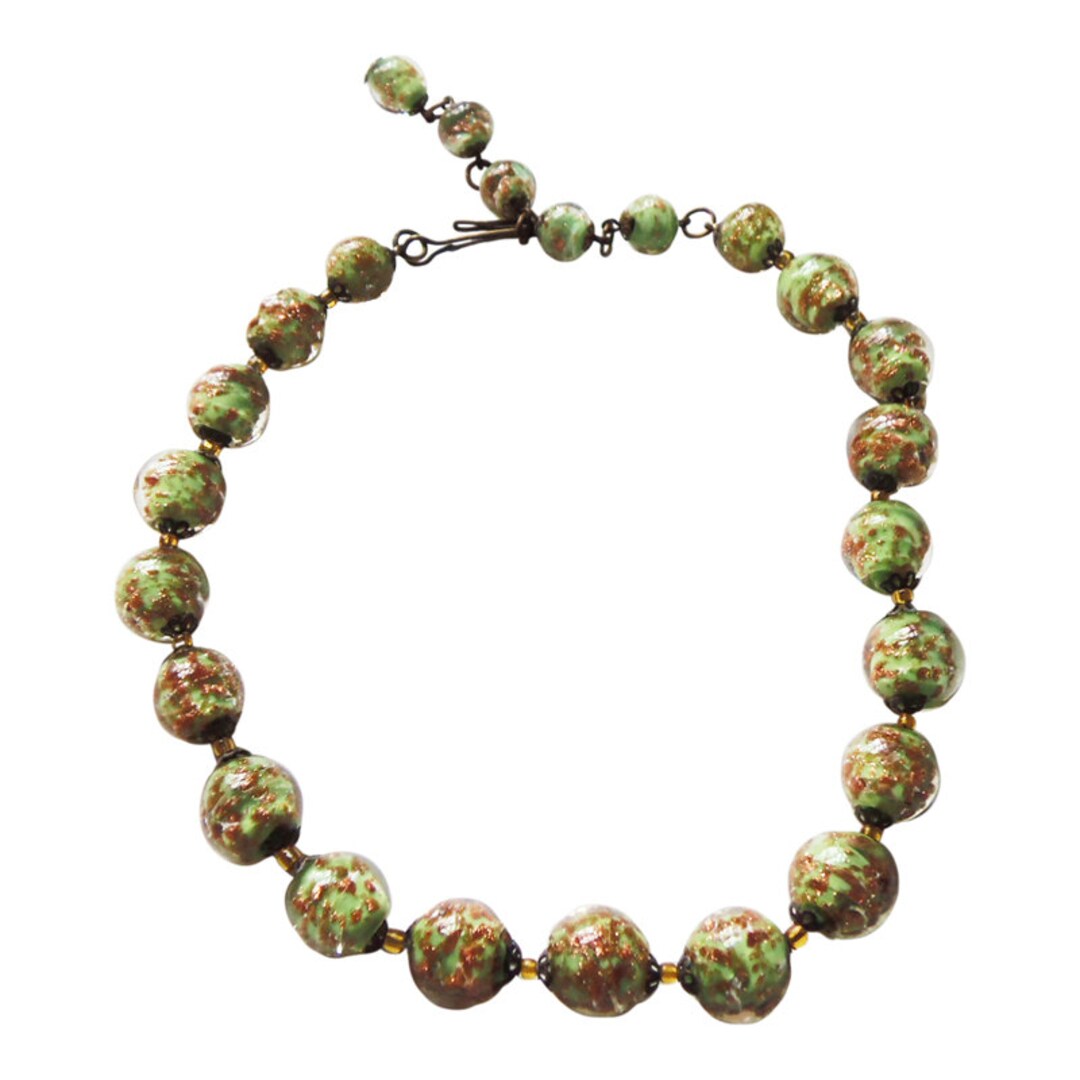 Collier Perles En Verre Vintage Style Vénitien - Multicolore, Perles Grosses - Occasion Excellent État