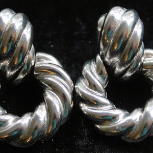 Vintage Kenneth Jay Lane Silver Hoop Earrings