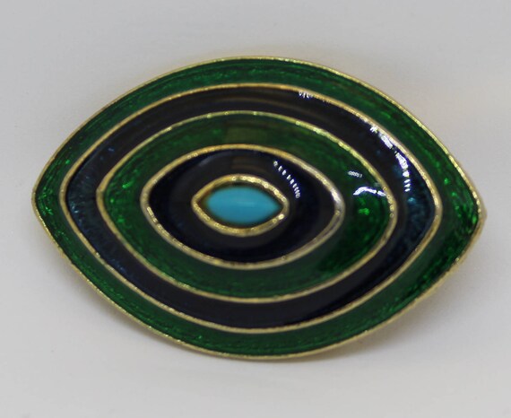 Florenza Enameled Deep Blue And Green Modernist B… - image 3