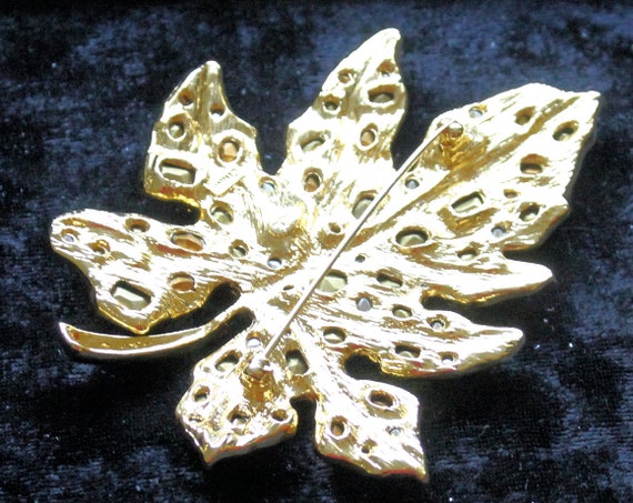 KJL - Kenneth J Lane Fall Maple Leaf Brooch/Pin - image 3