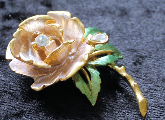 アールデコ　薔薇のブローチ　１９４０年代 アールデコ薔薇のブローチ1940年代