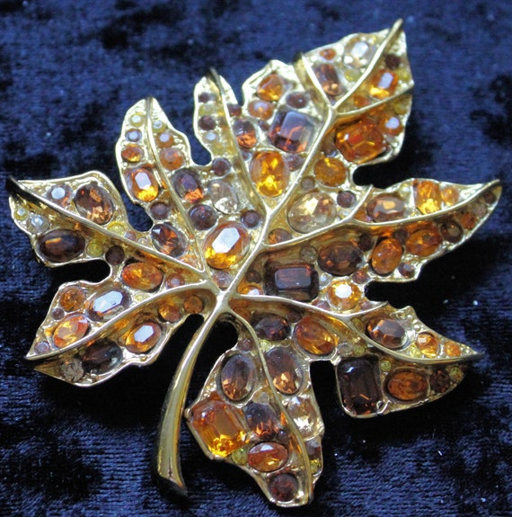KJL - Kenneth J Lane Fall Maple Leaf Brooch/Pin - image 1