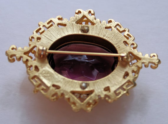 Joan Rivers Victorian Amethyst Brooch/Pin In Gold… - image 4