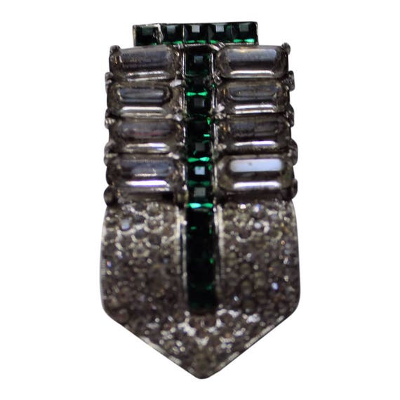 Vintage 1930 Art Deco Emerald Dress Clip Art Deco