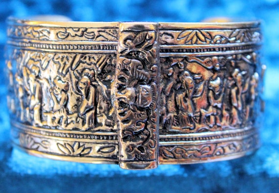 Amy Kahn Russell Heavy Solid Bronze Tribal Cuff - image 4