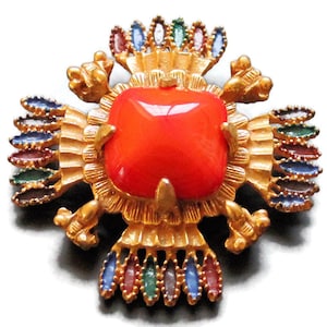 Vintage 1973 Castlecliff Aztec Design Brooch/Pin by Larry Vrba