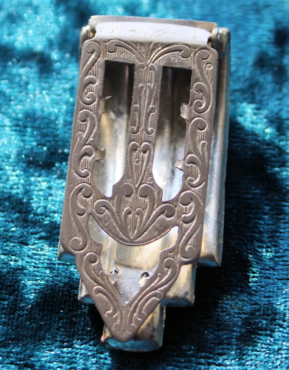 Vintage 1930 Sapphire Blue Art Deco Dress Clip - image 3