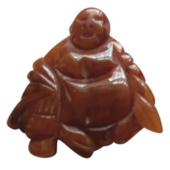 Bakelite Confucius Theme Hand Carved Brooch/Pin V… - image 1