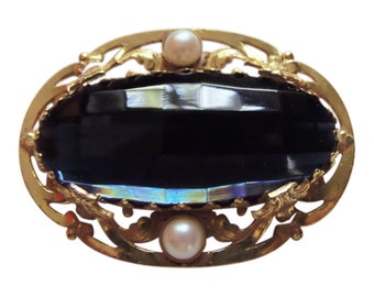 Miriam Haskell Gold anzuzeigen Brosche Vintage 1970 Haskell Schmuck Braut Pin