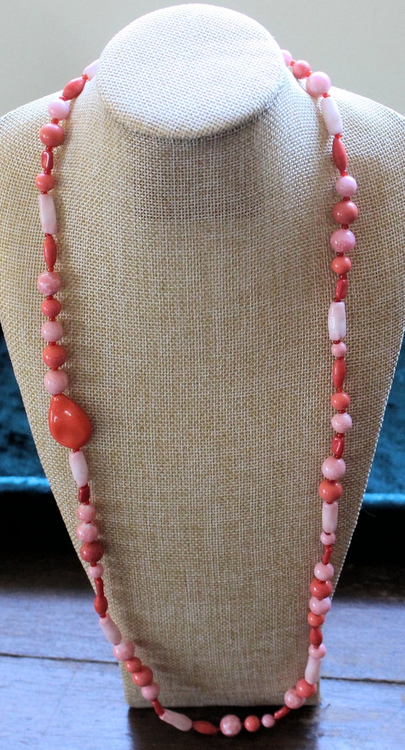 Miriam Haskell Red and Black Bead Necklace