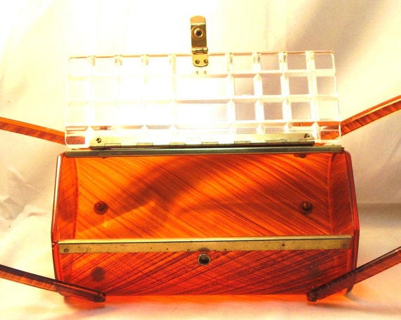 Lucite Box Bag Purse Vintage 1950 Toro - image 3