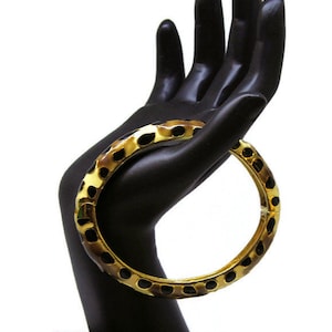 Kenneth Jay Lane Leopard Print Bangle Bracelet 2006 Statement Jewelry