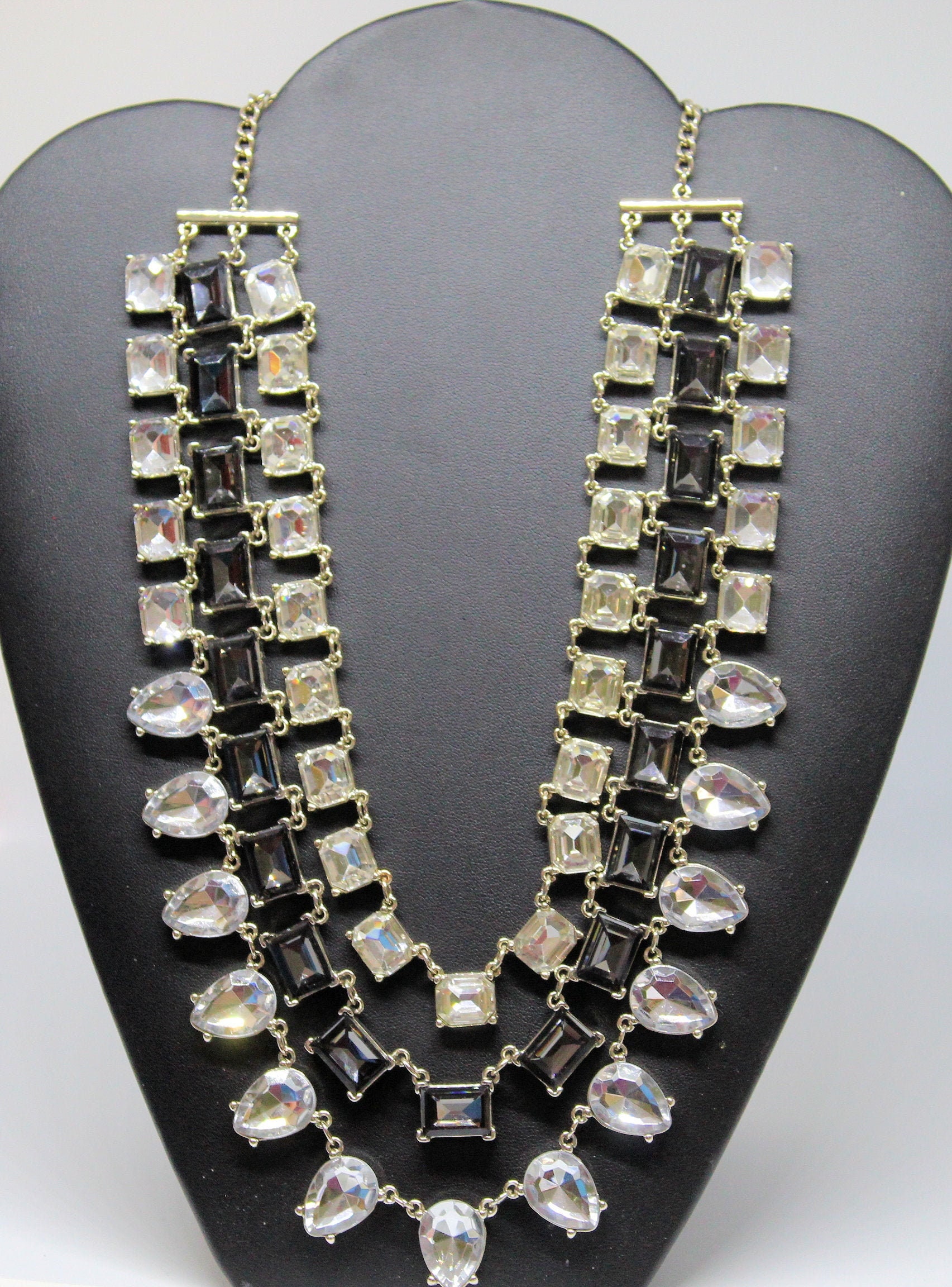 Multi strand crystal necklace deals