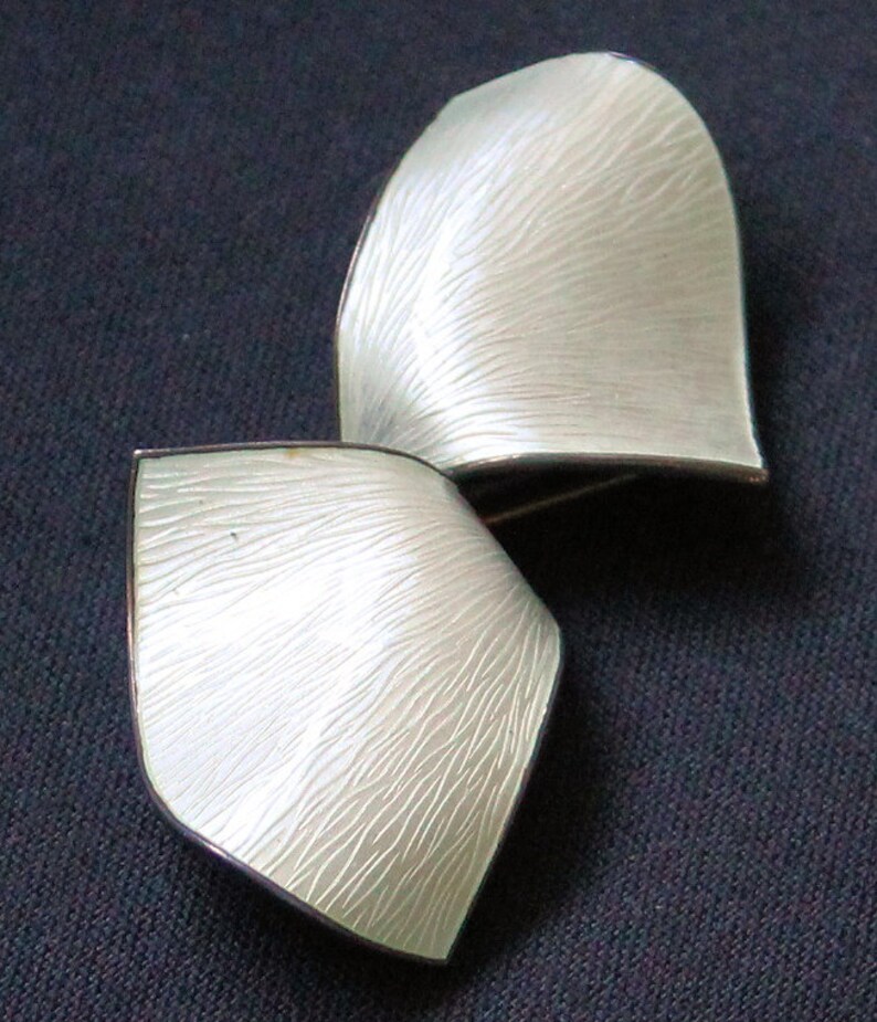 Guilloche Enamel Sterling Pin Norway Mid Century Modern