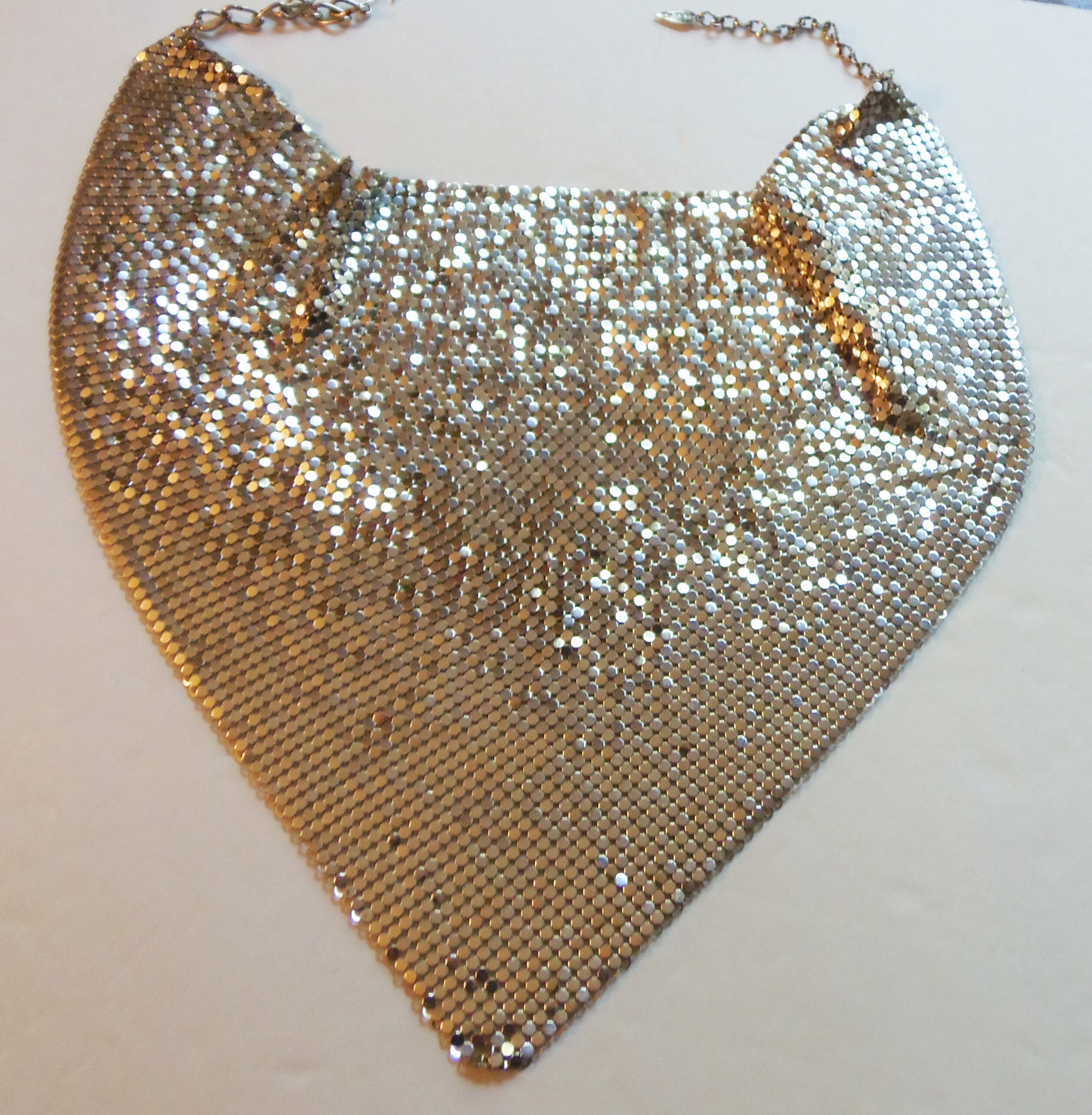 Sparkling Silver Tone Mesh Scarf 