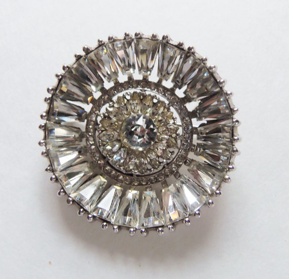 Vintage 1950 Rhinestone Brooch/Pin Fancy Cut Ston… - image 2