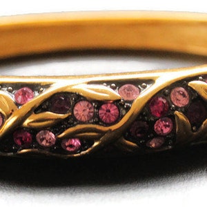 Joan Rivers Enameled Purple And Gold Floral Bangle Bracelet