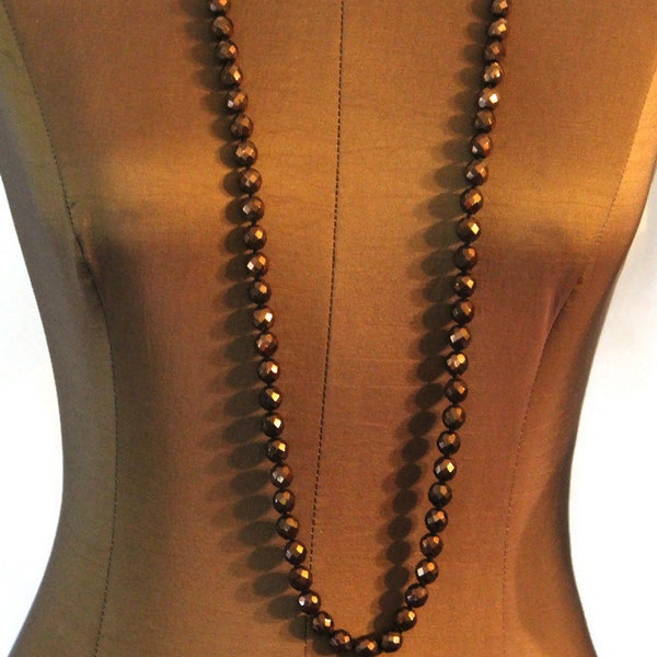 Fabulous Lee Angel Long Flapper Necklace Copper Beads