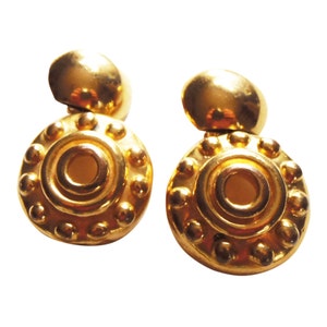Gold Bohemian Style Hoop Earrings Vintage 1990 Disco Earrings Hoop Earrings