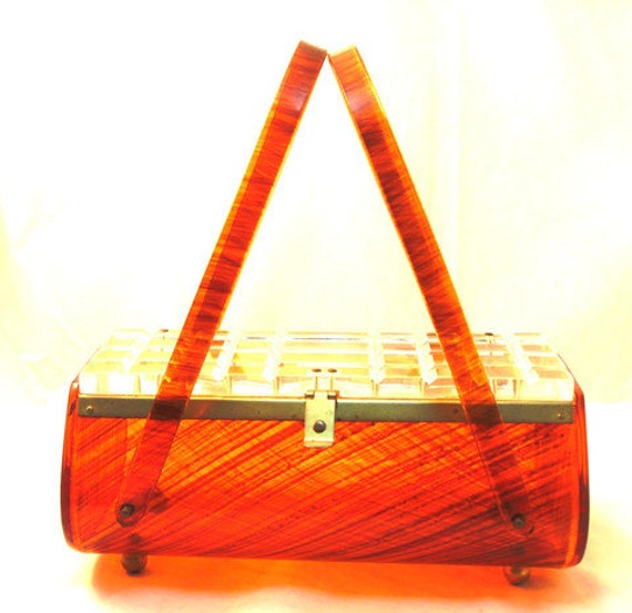 Lucite Box Bag Purse Vintage 1950 Toro - image 1