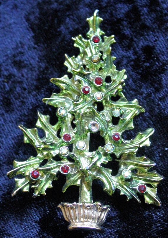 Vintage Signed Tancer II Christmas Tree Brooch/Pin