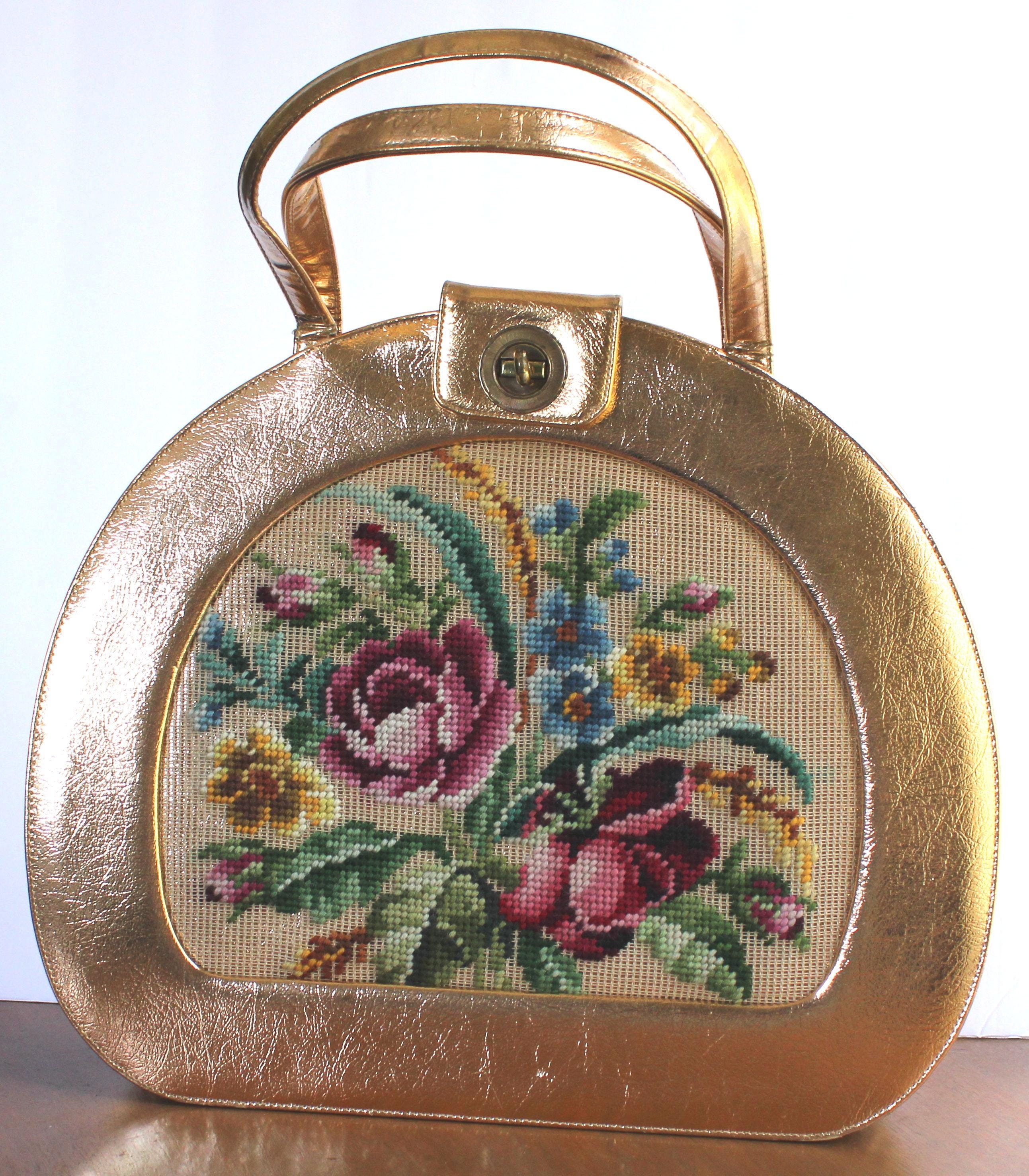 Magnificent Custom Original Pert Bag Gold Lame Needlepoint  display picture 2
