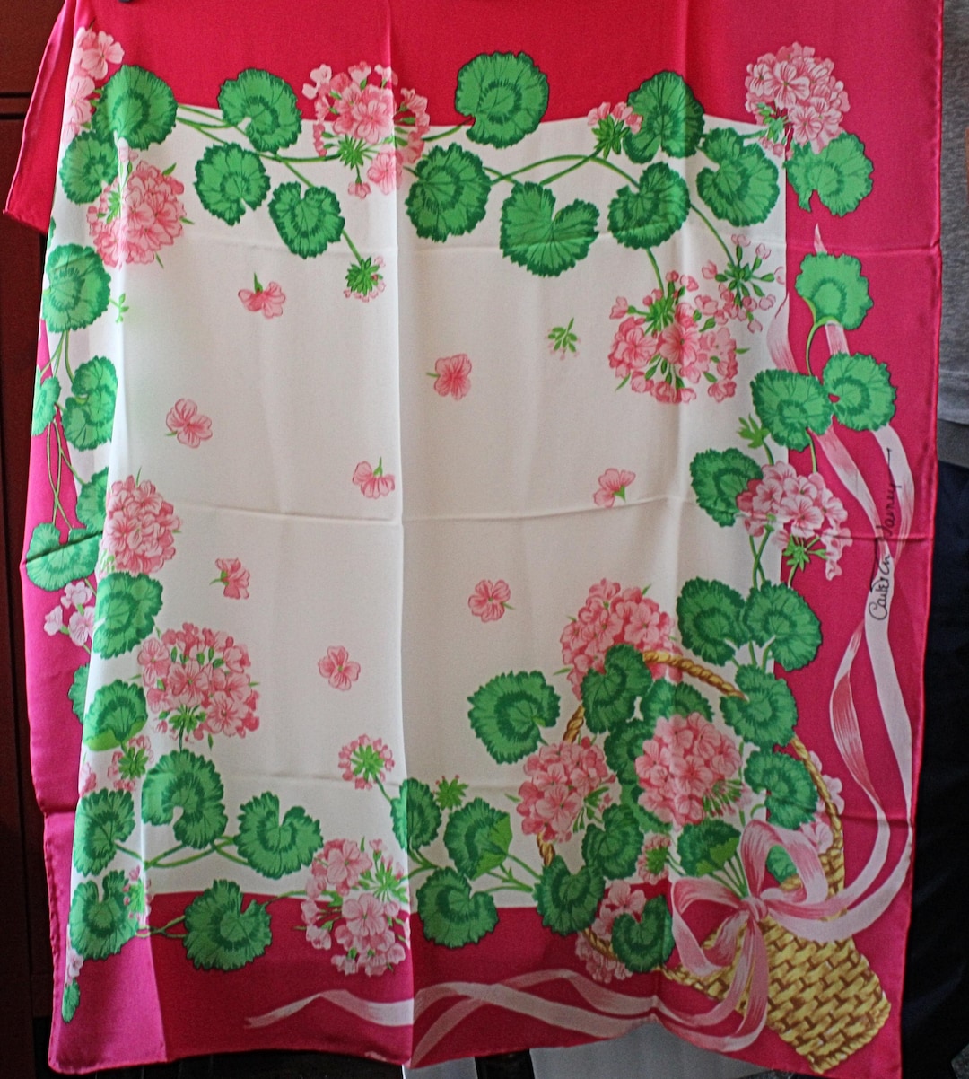 Carleton Varney Grand Hotel Mackinac Geranium Motif Silk Crepe Scarf - Etsy