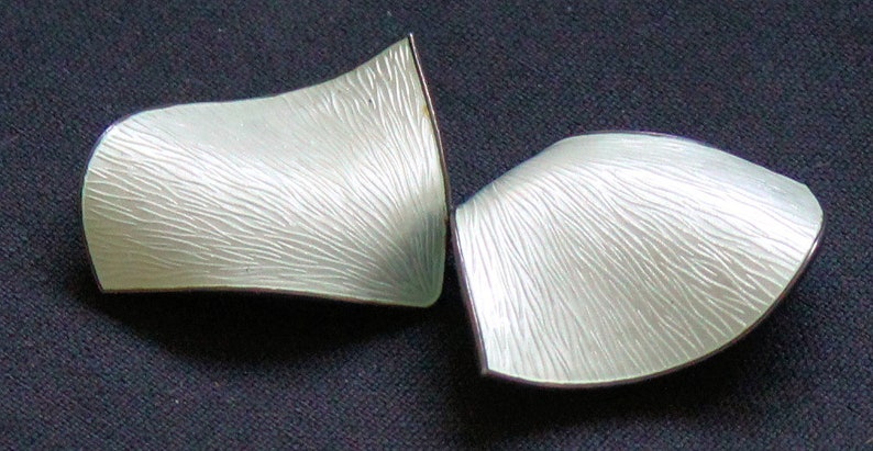 Guilloche Enamel Sterling Pin Norway Mid Century Modern